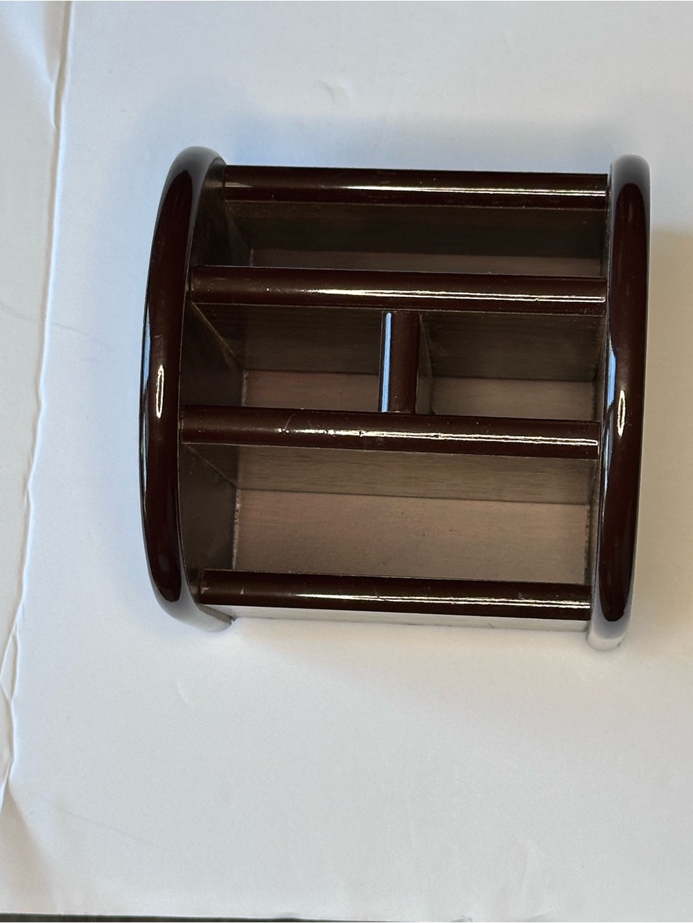 Wooden Desk Organizer in Deep Mahogany
